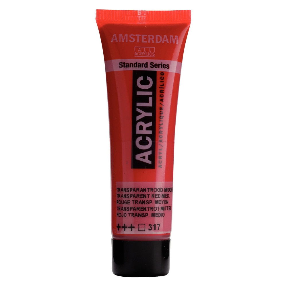 Acrylic paint in tube - Amsterdam - Transparent Red Medium, 20 ml