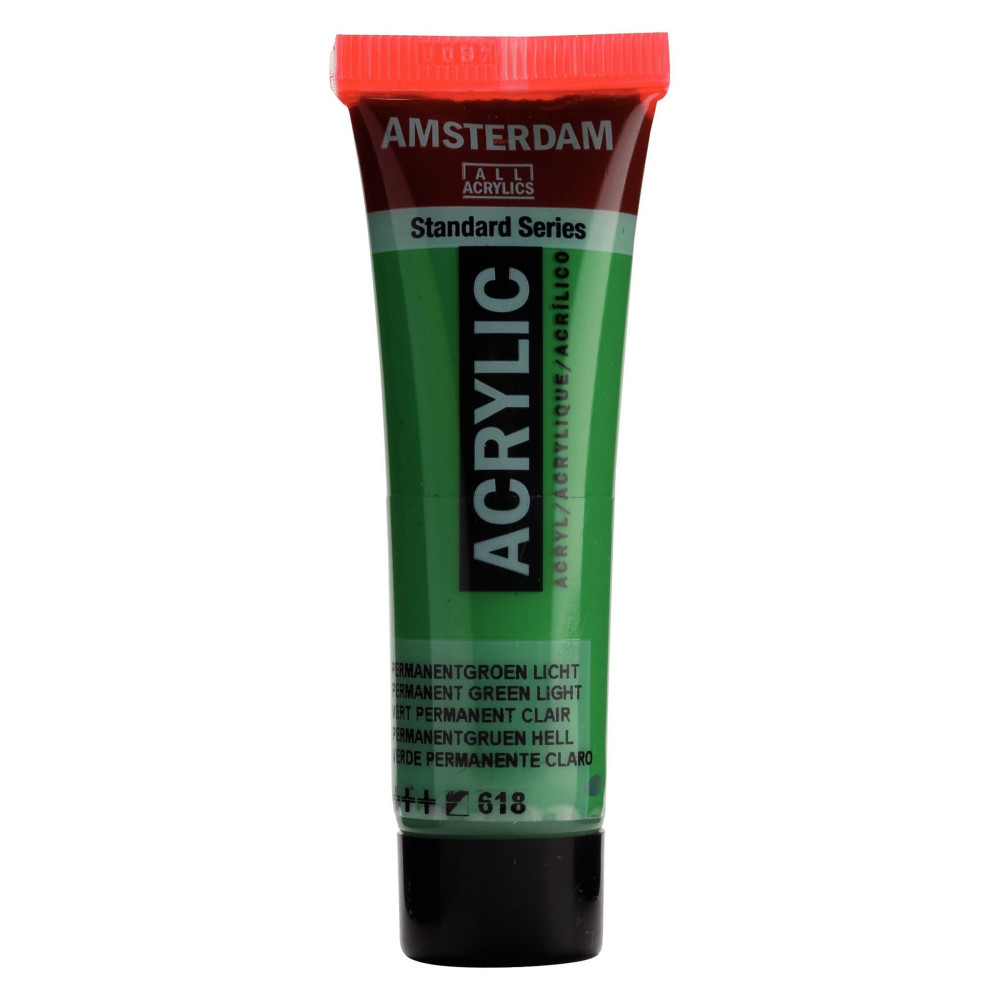 Acrylic paint in tube - Amsterdam - Permanent Green Light, 20 ml