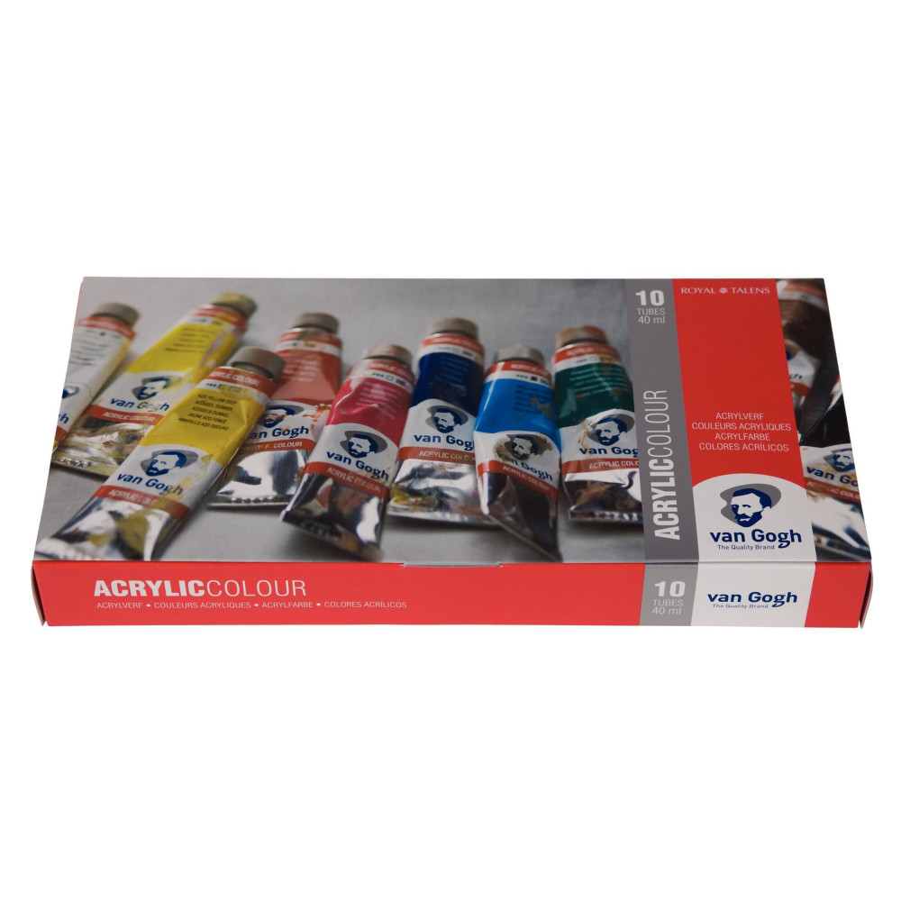 Set of Acrylic Colour paints in tubes - Van Gogh - 10 colors x 40 ml