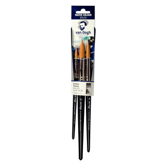 Set of watercolor synthetic brushes - Van Gogh - round, no. 10, 18, 24, 3 pcs.