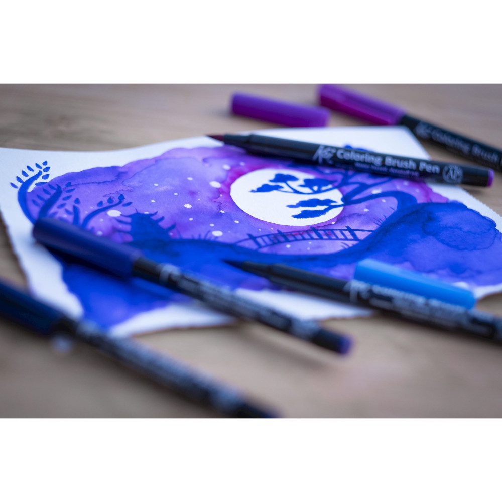 Zestaw pisaków pędzelkowych Koi Coloring Brush Pen - Sakura - Galaxy, 6 szt.