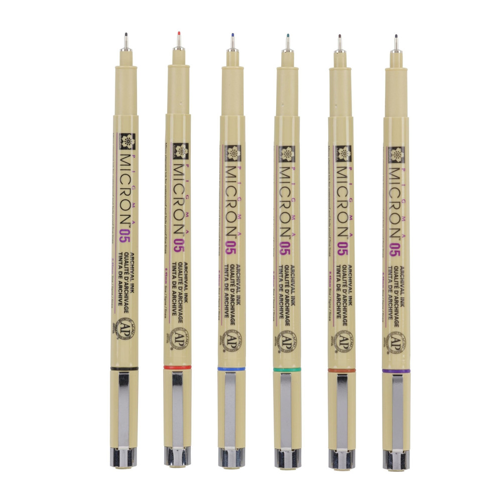 Set of Pigma Micron Fineliners 05 - Sakura - 0,45 mm, 6 pcs