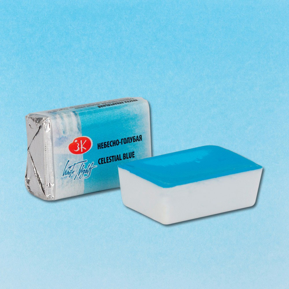 White Nights watercolor paint - St. Petersburg - Celestial Blue, pan