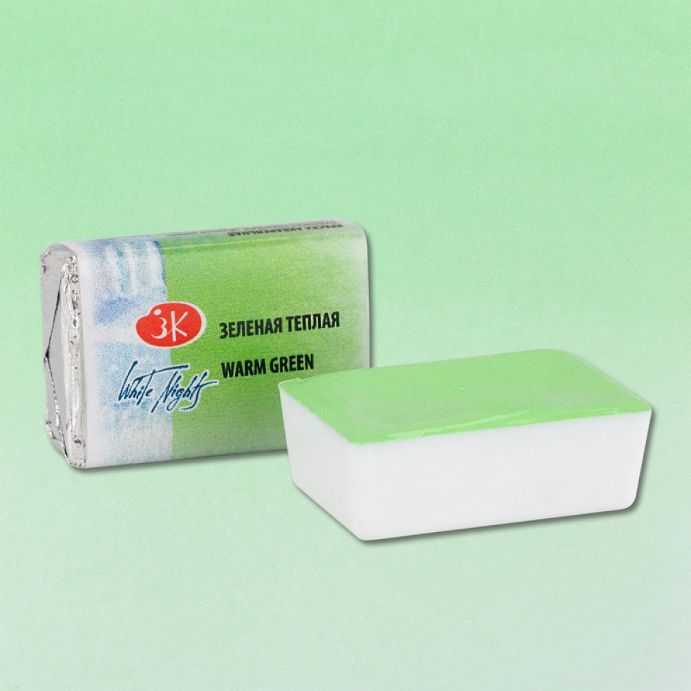 White Nights watercolor paint - St. Petersburg - Warm Green, pan