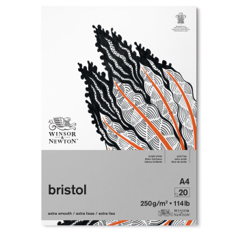 Bristol paper pad - Winsor & Newton - extra smooth, A4, 250g, 20 sheets