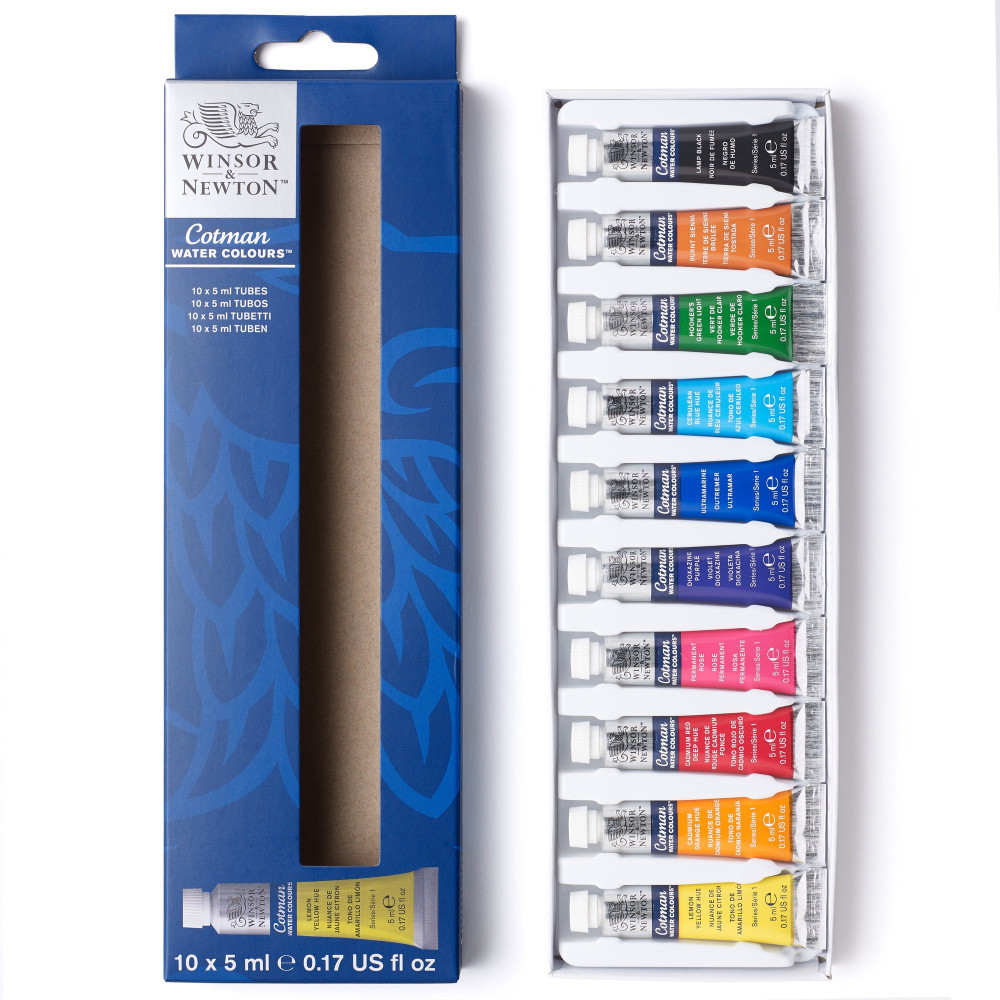 Zestaw farb akwarelowych Cotman - Winsor & Newton - 10 kolorów x 5 ml