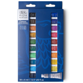 Set of Cotman Watercolor paints - Winsor & Newton - 20 colors x 5 ml