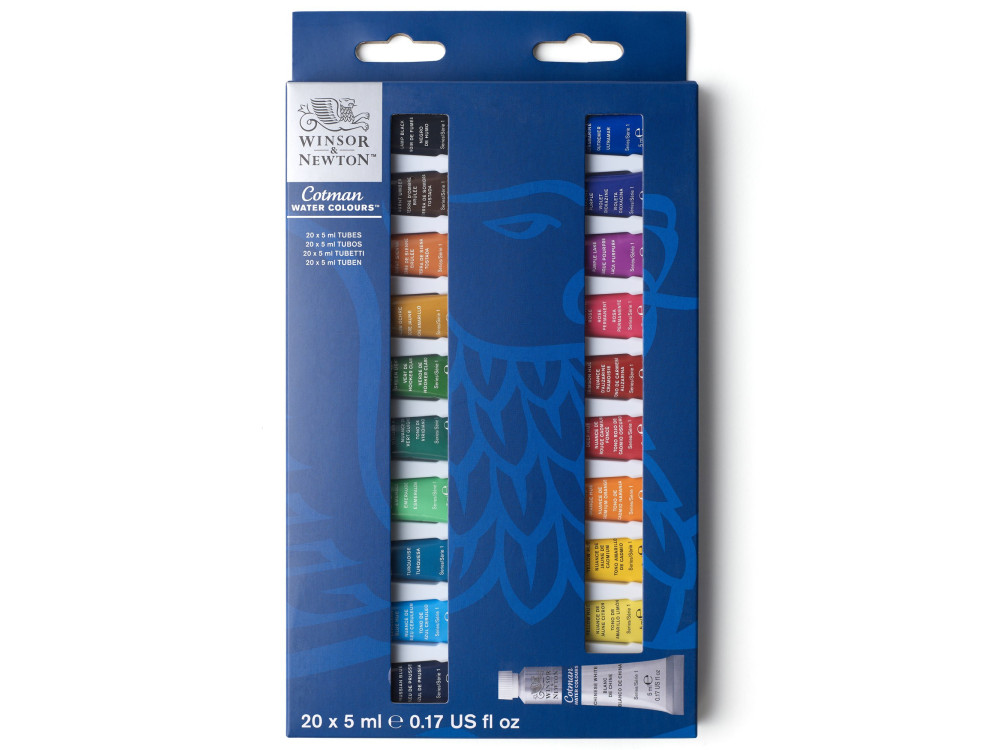 Zestaw farb akwarelowych Cotman - Winsor & Newton - 20 kolorów x 5 ml