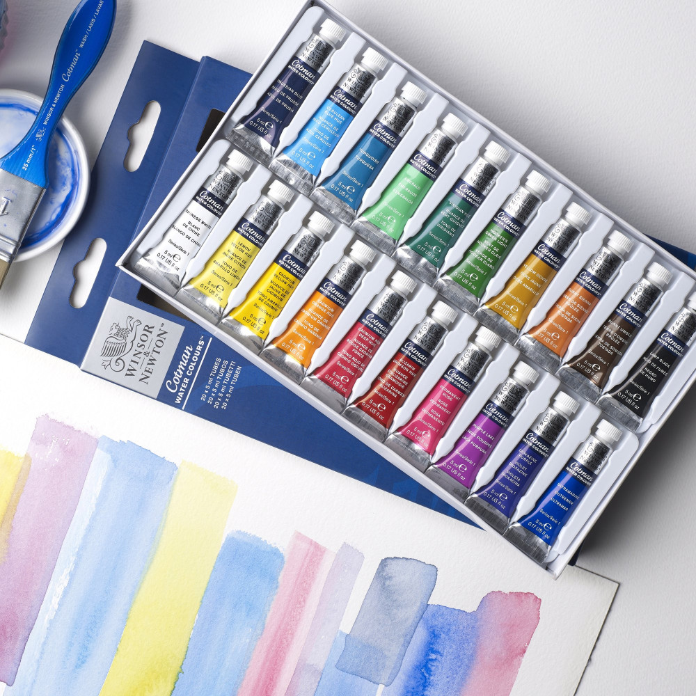 Zestaw farb akwarelowych Cotman - Winsor & Newton - 20 kolorów x 5 ml