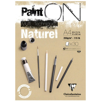 Paint'On Mixed Media paper pad - Clairefontaine - natural, A4, 250g, 30 sheets