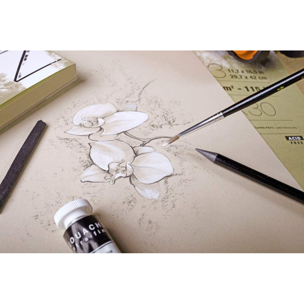 Blok uniwersalny Paint'On Mixed Media - Clairefontaine - naturalny, A3, 250g, 30 ark.