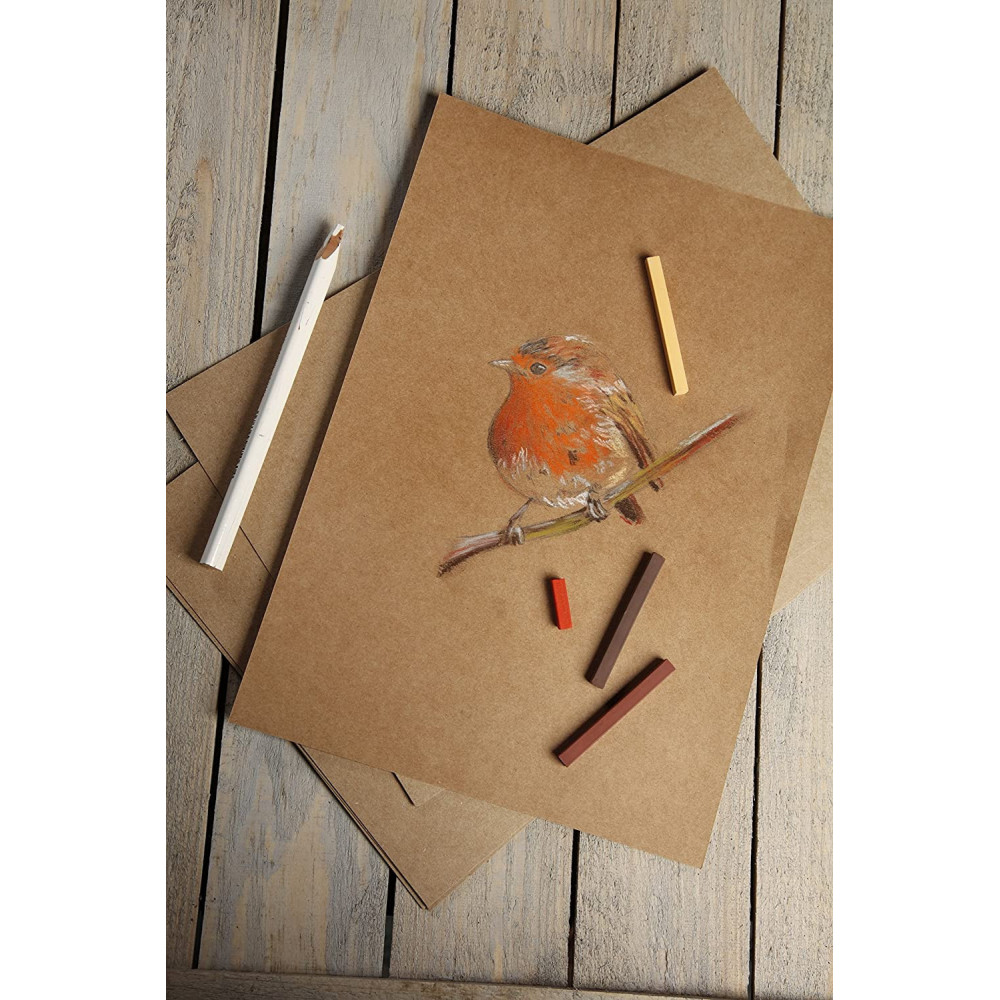 Blok uniwersalny Kraft Mixed Media - Clairefontaine - brązowy, A5, 90g, 100 ark.