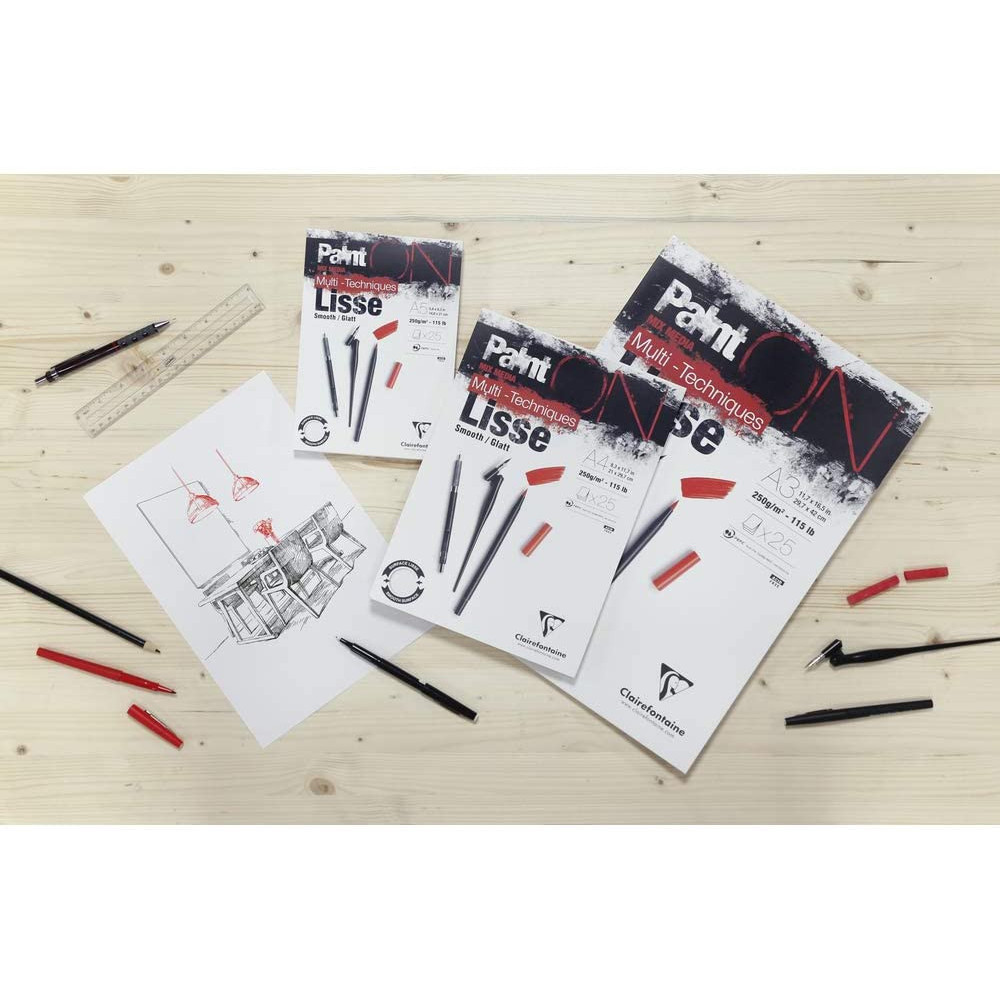 Paint'On Mixed Media paper pad - Clairefontaine - smooth, A5, 250g, 25 sheets