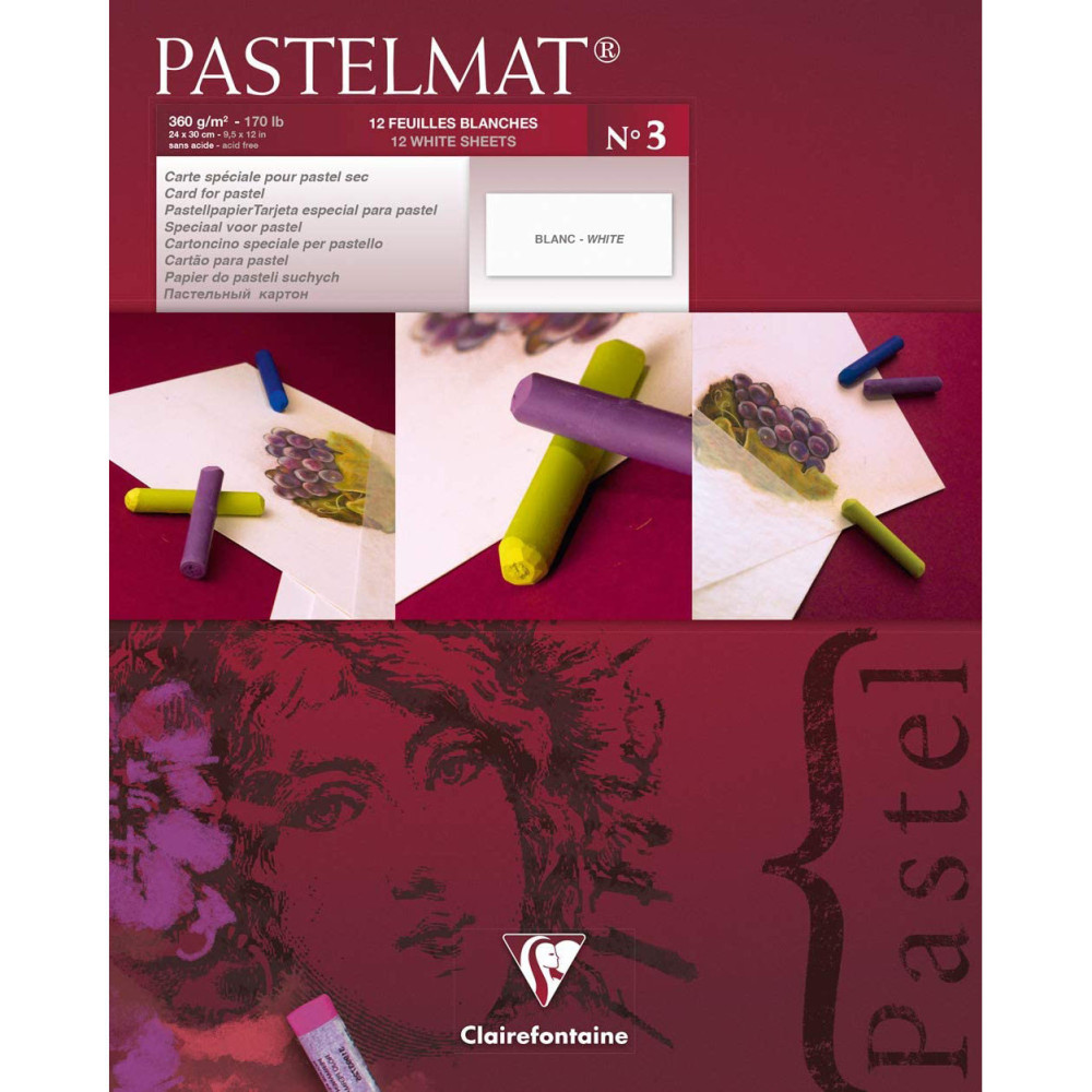 Pastelmat paper pad - Clairefontaine - no. 3, 24 x 30 cm, 300g, 12 sheets