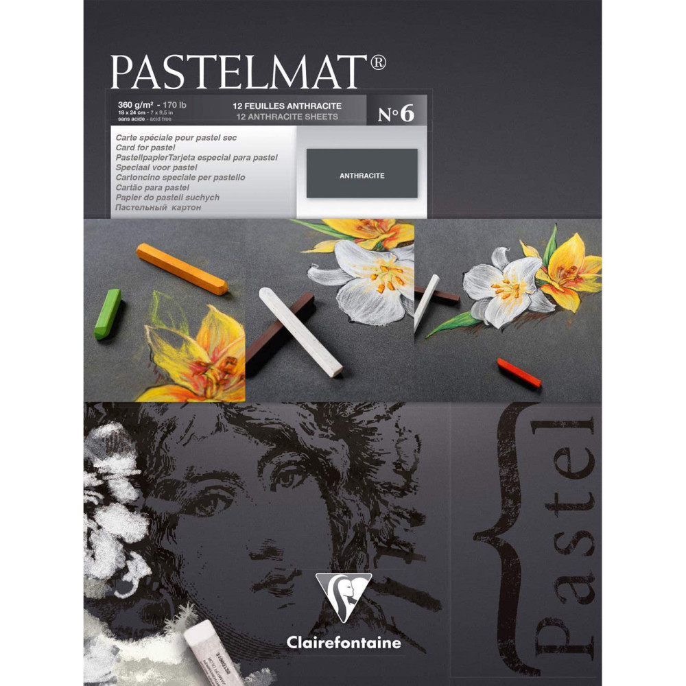 Pastelmat paper pad - Clairefontaine - no. 6, 18 x 24 cm, 300g, 12 sheets