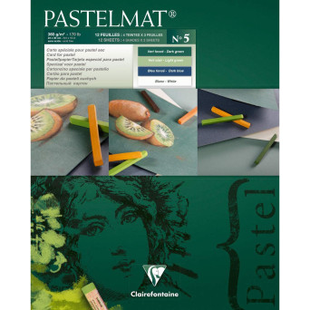 Pastelmat paper pad - Clairefontaine - no. 5, 24 x 30 cm, 300g, 12 sheets