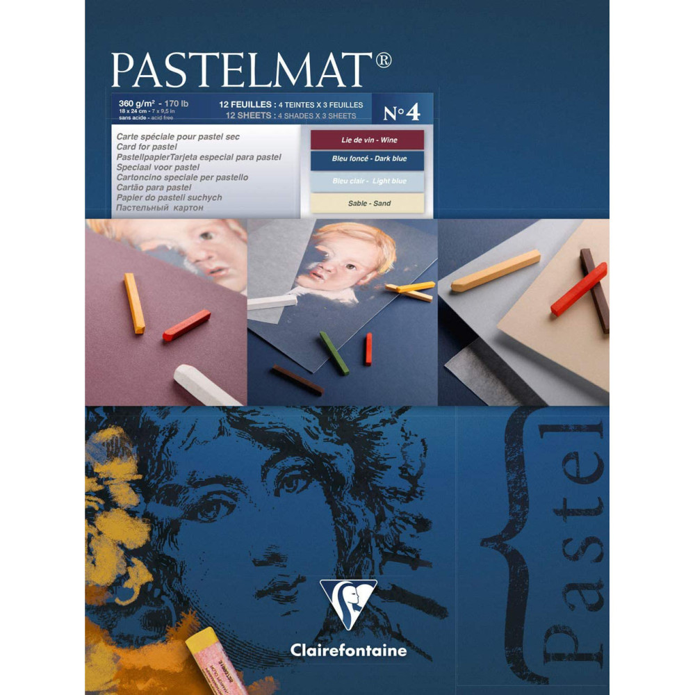 Pastelmat paper pad - Clairefontaine - no. 4, 18 x 24 cm, 300g, 12 sheets