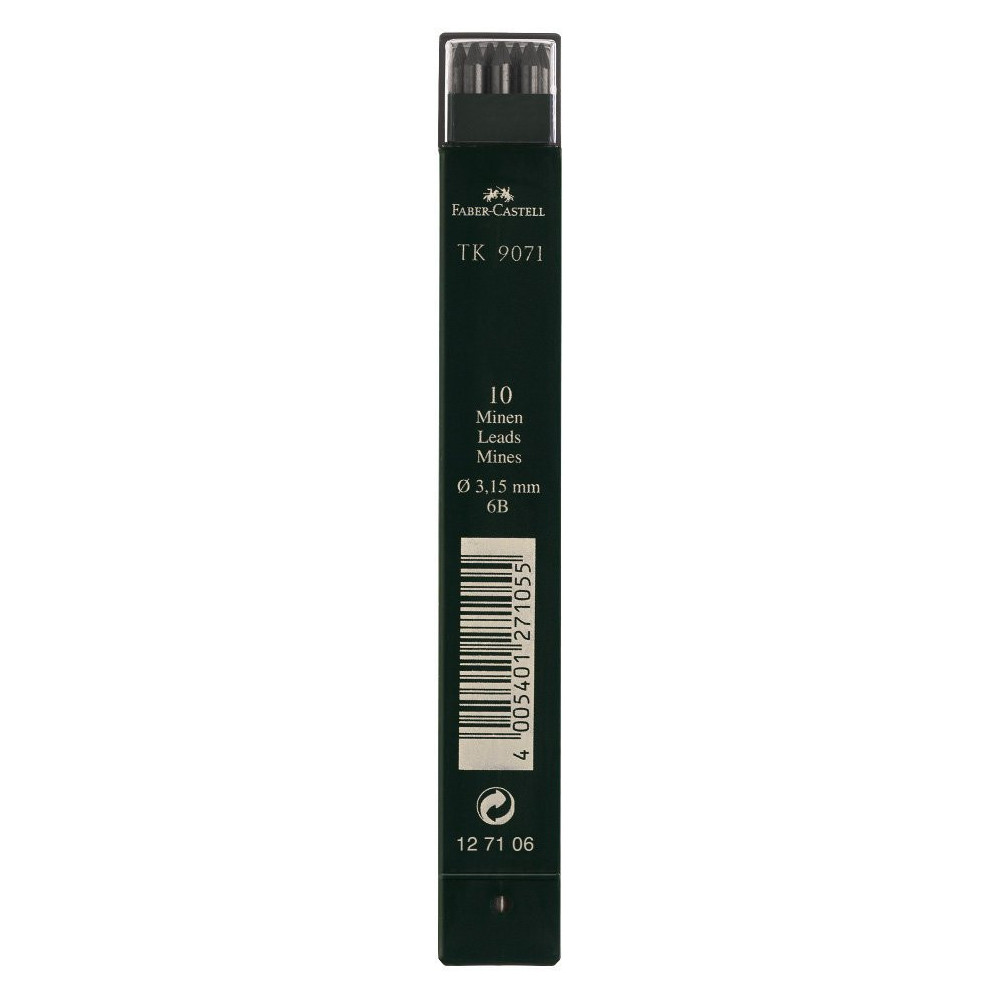 Wkłady grafitowe do ołówka TK 9071  - Faber-Castell - 6B, 10 szt.