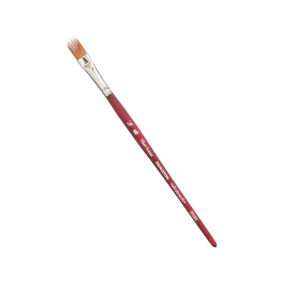 Pędzel koci język, postrzępiony, syntetyczny Velvetouch - Princeton - nr 3/8