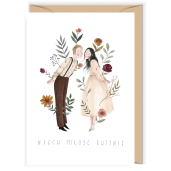 Greeting card - Cudowianki - Niech miłość kwitnie, 12 x 17 cm