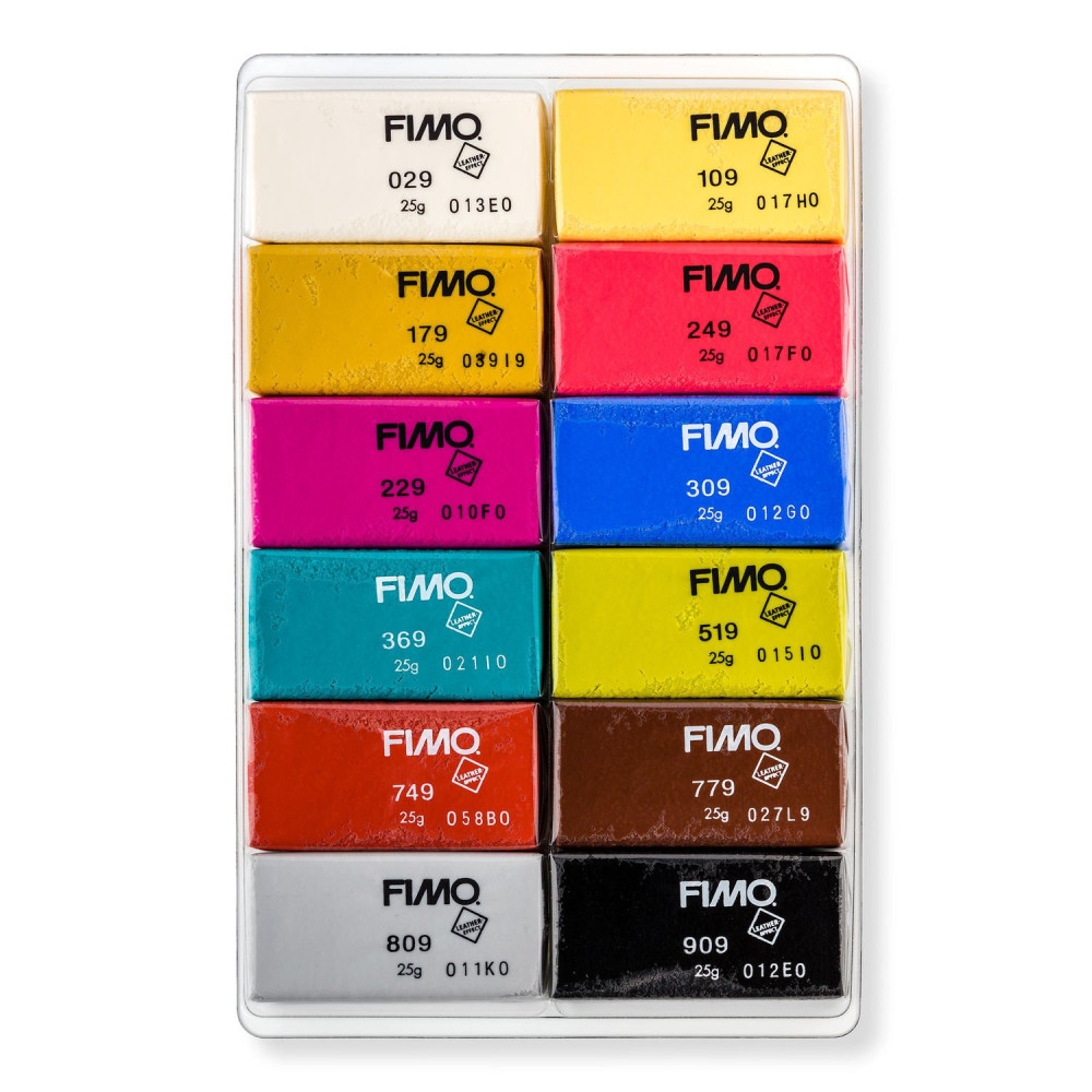 Zestaw masy termoutwardzalnej Fimo Leather Effect - Staedtler - 12 kolorów x 25g