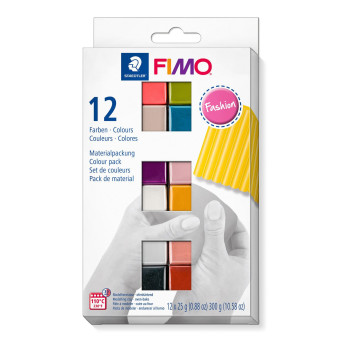 Zestaw masy termoutwardzalnej Fimo Soft - Staedtler - Fashion, 12 kolorów x 25g