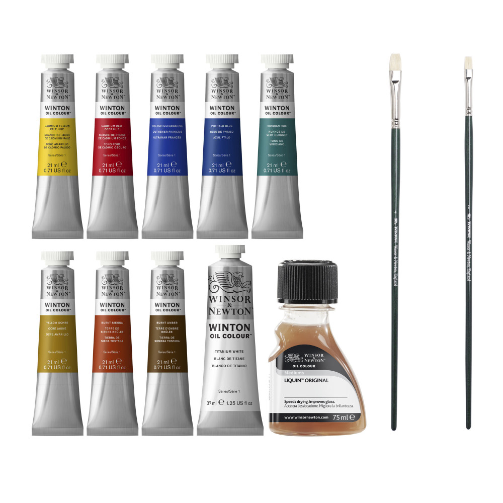 Studio set of Winton Oil Colour paints - Winsor & Newton - 12 pcs