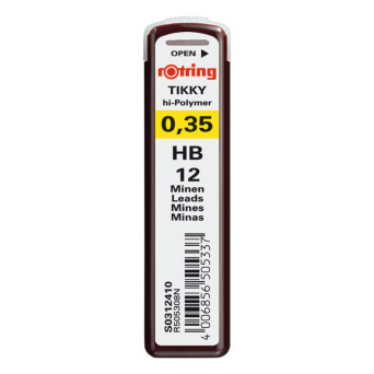 Tikky mechanical pencil lead refills, 0,35 mm - Rotring - HB, 12 pcs