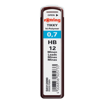 Tikky mechanical pencil lead refills, 0,7 mm - Rotring - HB, 12 pcs