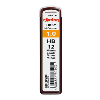 Wkłady grafitowe Tikky do ołówków, 1 mm - Rotring - HB, 12 szt.