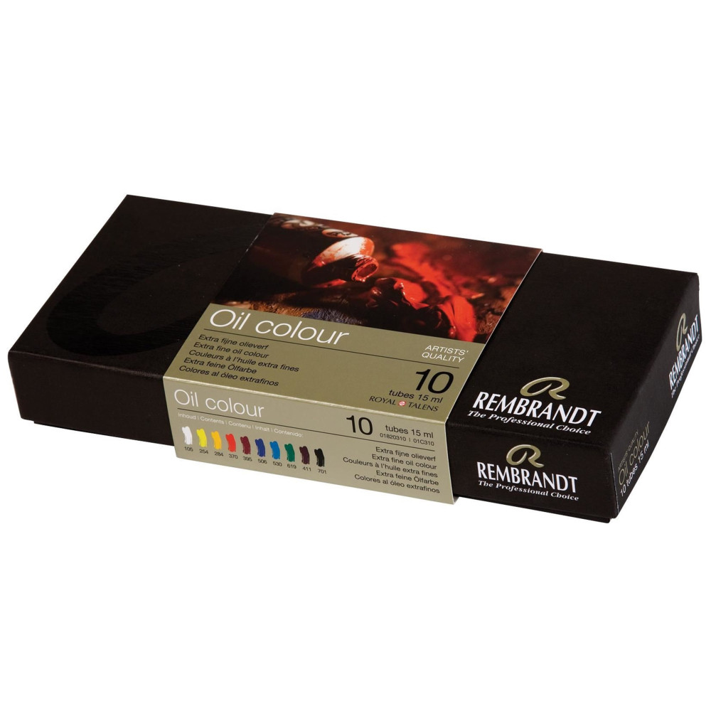 Zestaw farb olejnych - Rembrandt - 10 kolorów x 15 ml