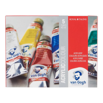 Set of Acrylic Colour paints in tubes - Van Gogh - 5 colors x 40 ml
