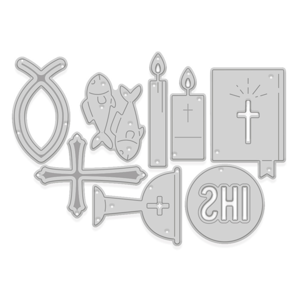 Zestaw wykrojników - DpCraft - Motywy religijne, 8 szt.