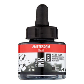 Tusz akrylowy - Amsterdam - Oxide Black, 30 ml