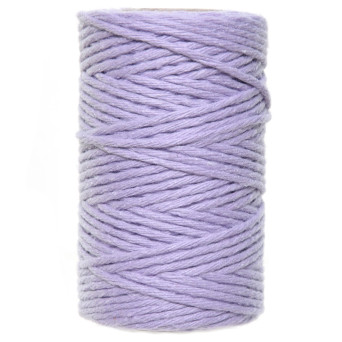 Sznurek bawełniany do makramy - liliowy, 2 mm, 60 m