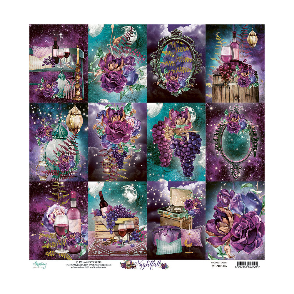 Scrapbooking paper 30,5 x 30,5 cm - Mintay - Nightfall 06