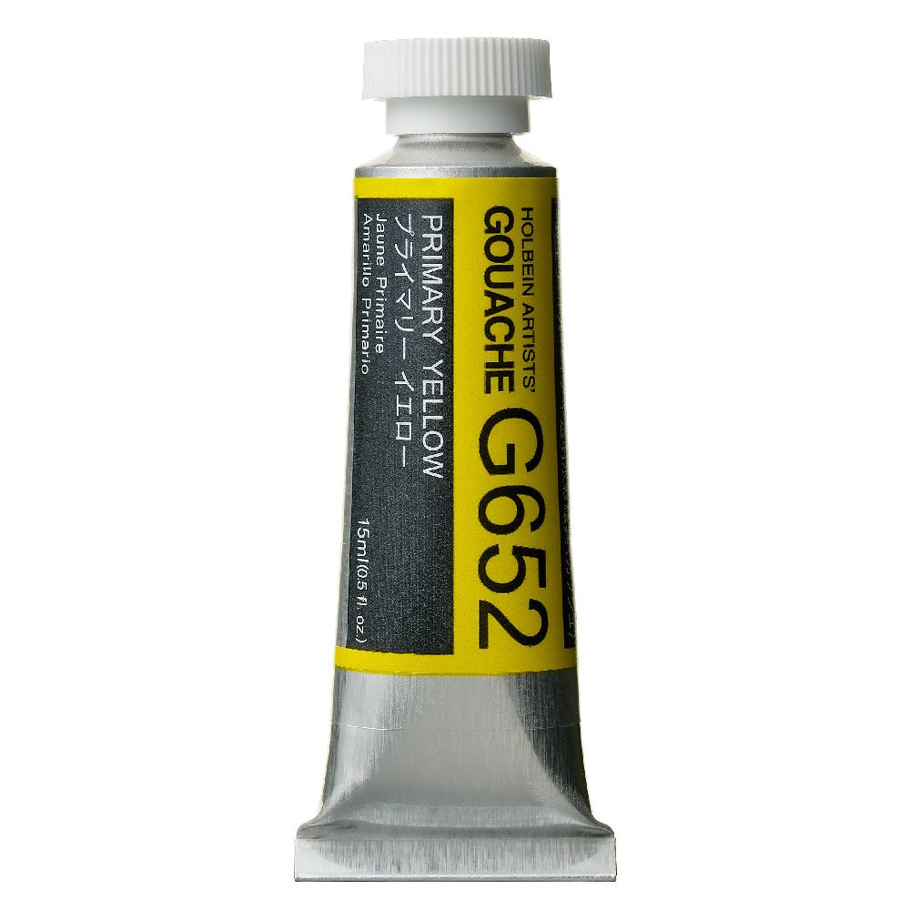 Gwasz Artists’ Gouache - Holbein - Primary Yellow, 15 ml