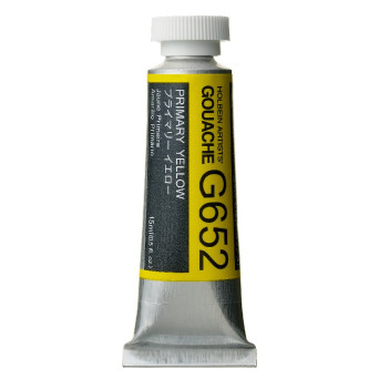 Gwasz Artists’ Gouache - Holbein - Primary Yellow, 15 ml