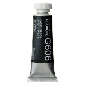 Gwasz Artists’ Gouache - Holbein - Ivory Black, 15 ml