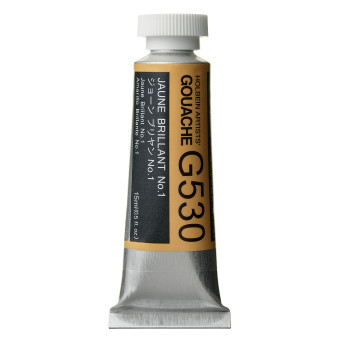 Gwasz Artists’ Gouache - Holbein - Jaune Brillant 1, 15 ml