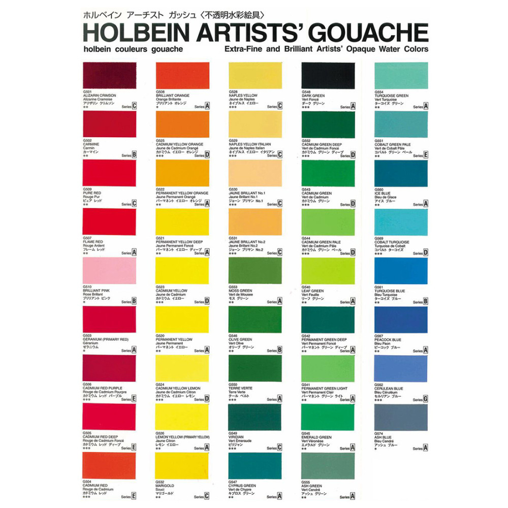 Gwasz Artists’ Gouache - Holbein - Permanent Yellow Orange, 15 ml