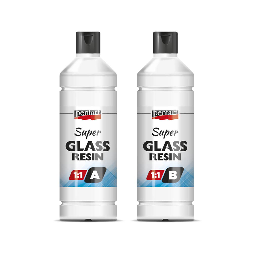Super Glass Resin 1:1 - Pentart - transparent, 2 x 250 ml