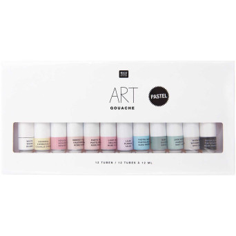 Zestaw farb gwaszy ART - Rico Design - pastelowe, 12 kolorów x 12 ml