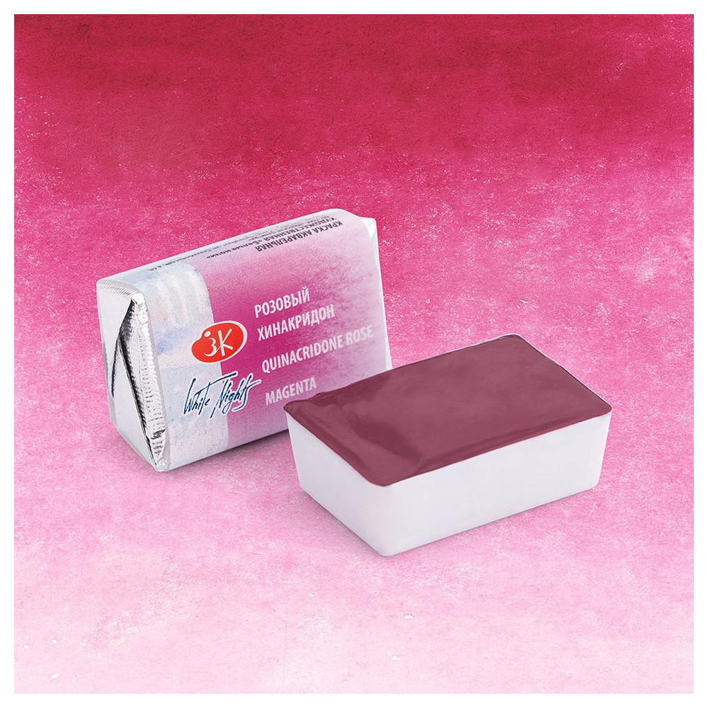 White Nights watercolor paint - St. Petersburg - Quinacridone Rose, pan