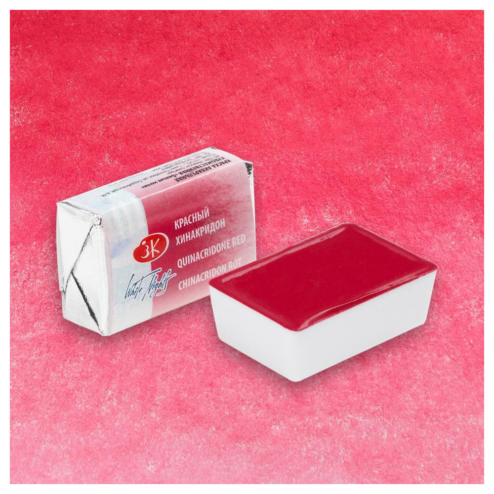 Farba akwarelowa Białe Noce - St. Petersburg - Quinacridone Red, kostka