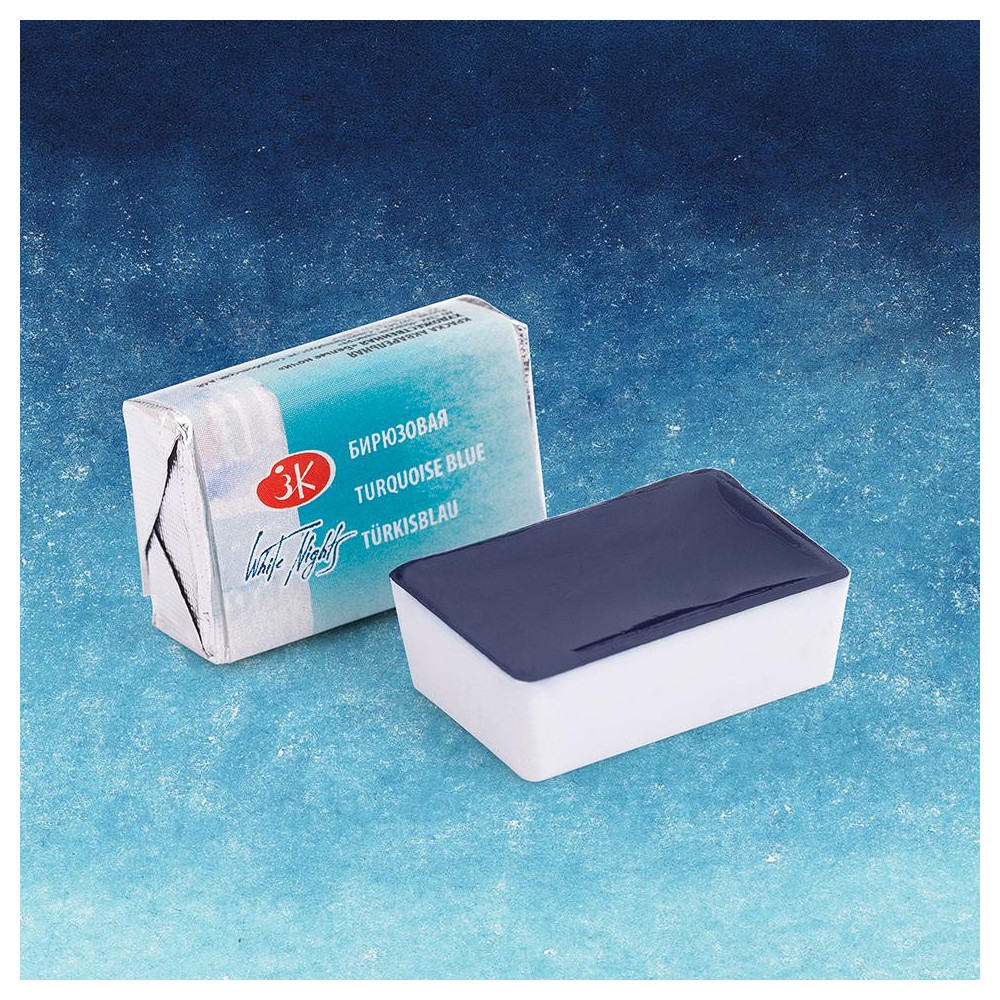 White Nights watercolor paint - St. Petersburg - Turquoise Blue, pan