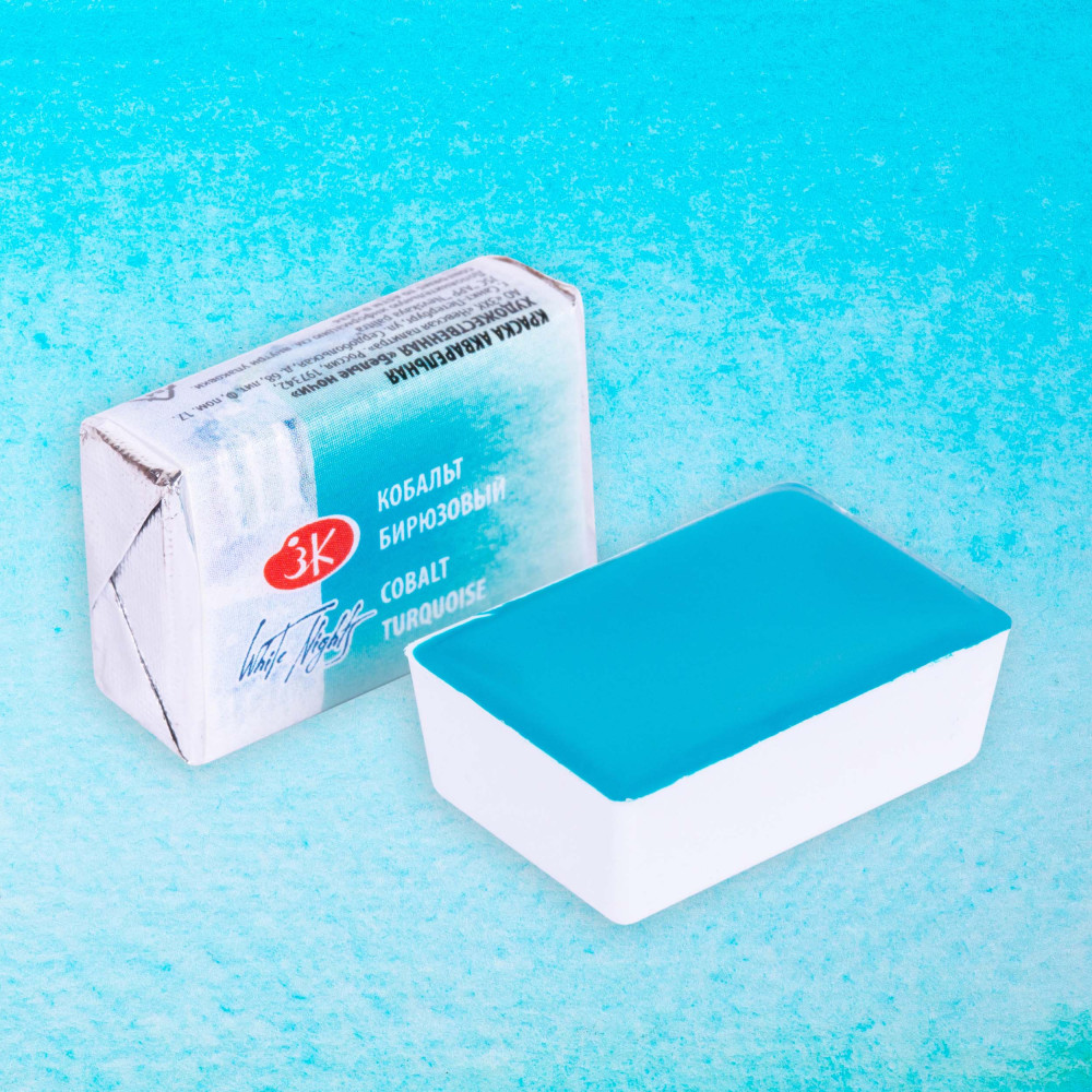 Farba akwarelowa Białe Noce - St. Petersburg - Cobalt Turquoise, kostka