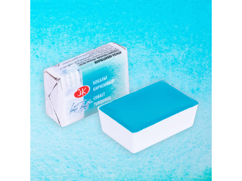 Farba akwarelowa Białe Noce - St. Petersburg - Cobalt Turquoise, kostka