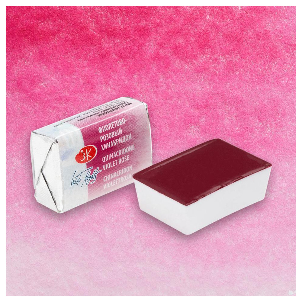 Farba akwarelowa Białe Noce - St. Petersburg - Quinacridone Violet Rose, kostka
