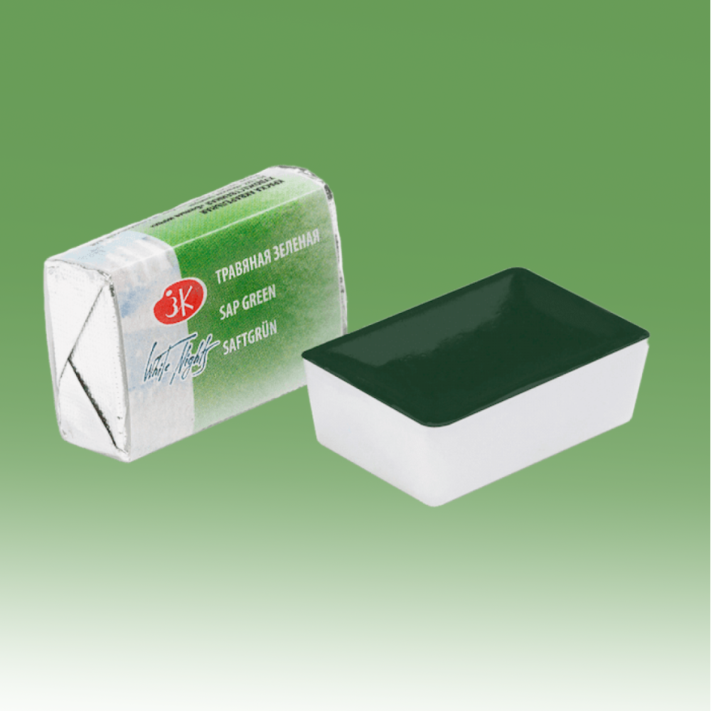 White Nights watercolor paint - St. Petersburg - Sap Green, pan